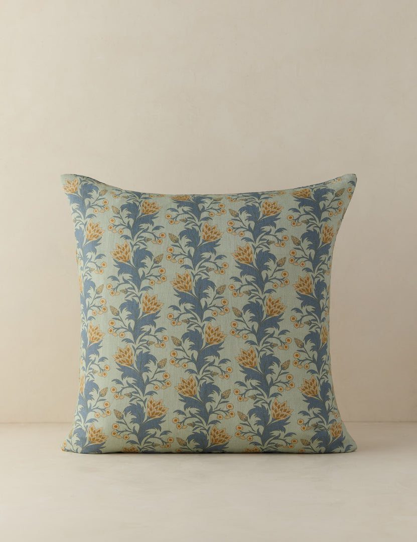 #color::blue #style::square | Catesby floral linen throw pillow