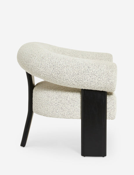 #color::black | Side view of the Celeste black wood accent chair with wishbone frame