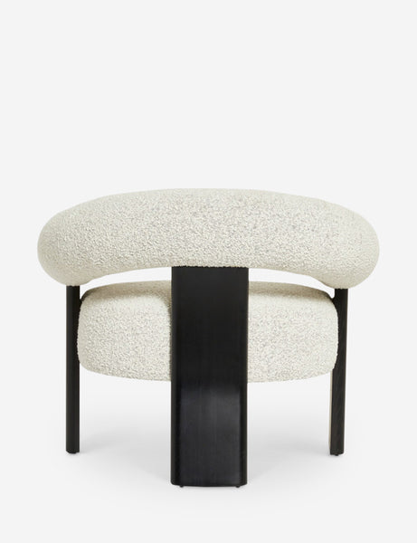 #color::black | Rear view of the Celeste black wood accent chair with wishbone frame