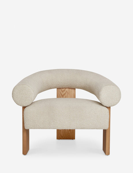 #color::cream | Celeste honey wood accent chair with wishbone frame