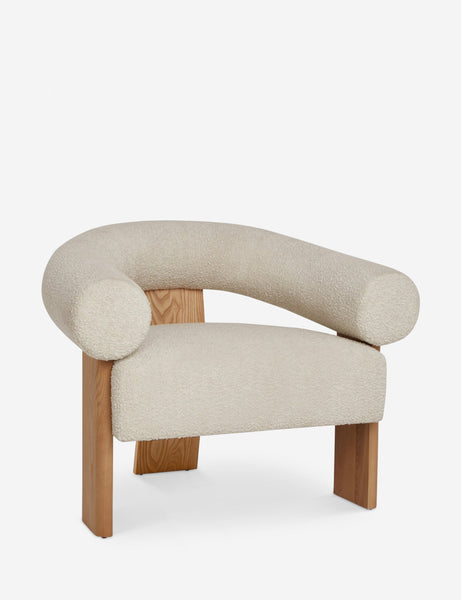 #color::cream | Celeste honey wood accent chair with wishbone frame