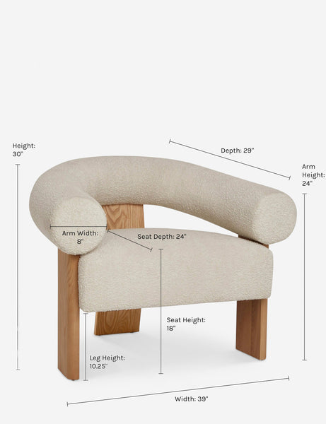 #color::cream | Dimensions on the Celeste Accent Chair