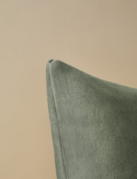 #color::moss #style::square #fill type::with-feather-down-insert  #fill type::pillow-cover-only |   Corner of Charlotte Moss Green Square Velvet Pillow