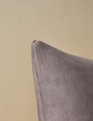 Corner of Charlotte Warm Gray Square Velvet Pillow