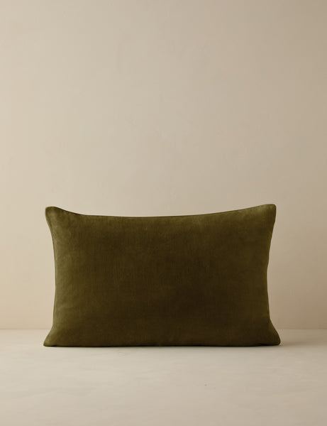 #color::olive #style::lumbar #fill type::with-feather-down-insert  #fill type::pillow-cover-only |   Charlotte Olive Green Lumbar Velvet Pillow