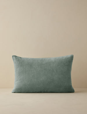 Charlotte Shale Blue Lumbar Velvet Pillow