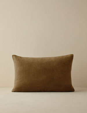 Charlotte Toast Brown Lumbar Velvet Pillow