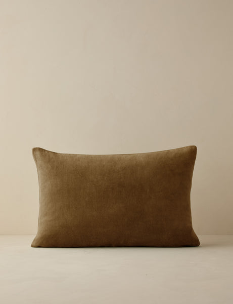 #color::toast #style::lumbar #fill type::with-feather-down-insert  #fill type::pillow-cover-only |   Charlotte Toast Brown Lumbar Velvet Pillow