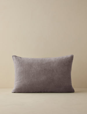 Charlotte Warm Gray Lumbar Velvet Pillow