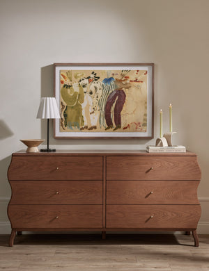 Open Box: Lasya 6-Drawer Dresser, Cool Brown