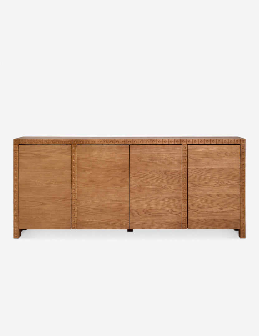 #color::natural | Edda carved dot trim four door sideboard cabinet