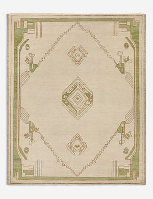 Elna Hand-Knotted Wool Rug Swatch, Ivory and Mint