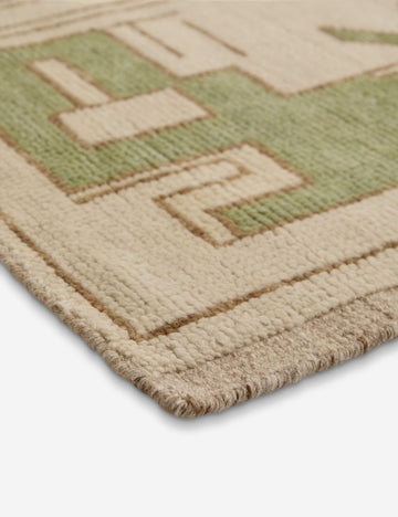Elna Hand-Knotted Wool Rug Swatch, Ivory and Mint