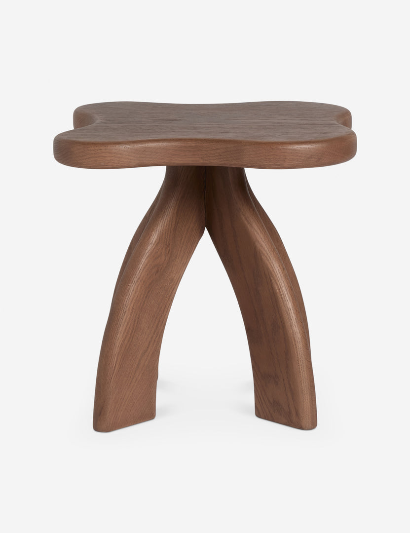 #color::cool-brown | Etna sculptural modern wood accent stool by Aimee Song