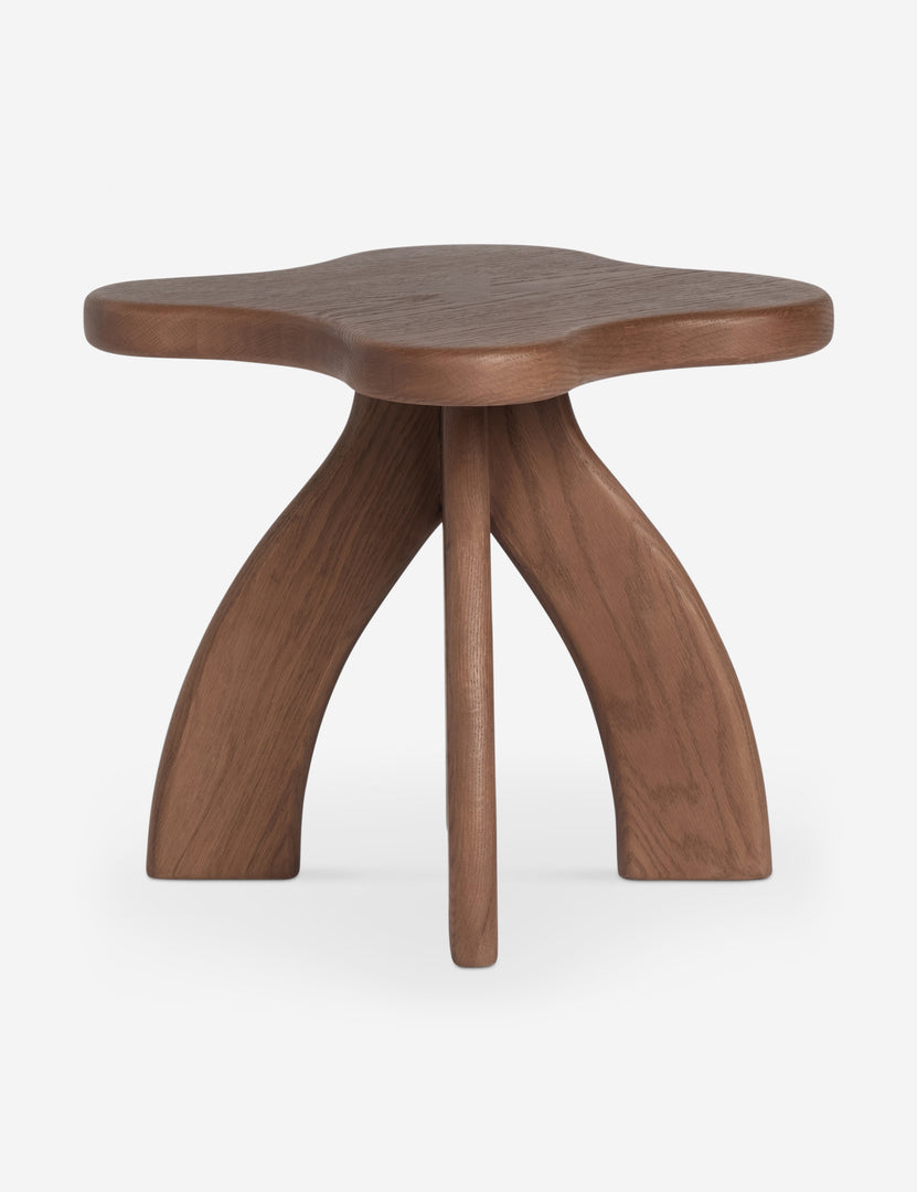 #color::cool-brown | Etna sculptural modern wood accent stool by Aimee Song