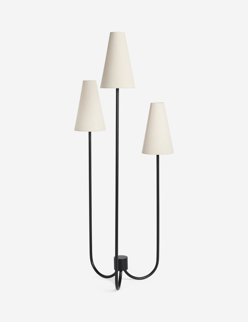 #color::black | Familia slim 3-tapered shade floor lamp by Aimee Song