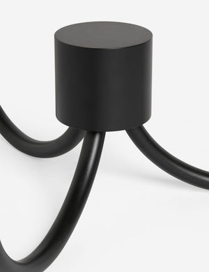 Close up view of the base of the Familia slim 3-tapered shade floor lamp by Aimee Song