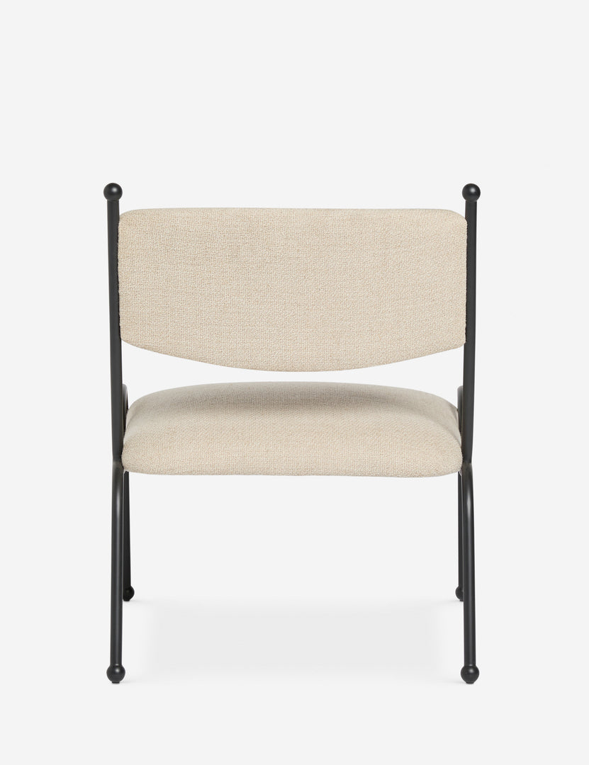 #color::taupe-basketweave | Back view of the Fidia curved metal silhouette accent chair by Aimee Song