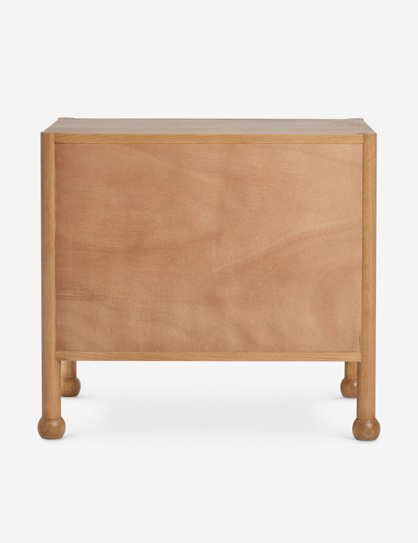 #color::natural | Back of the Fontaine wavy detailing solid oak 2-drawer nightstand by Aimee Song