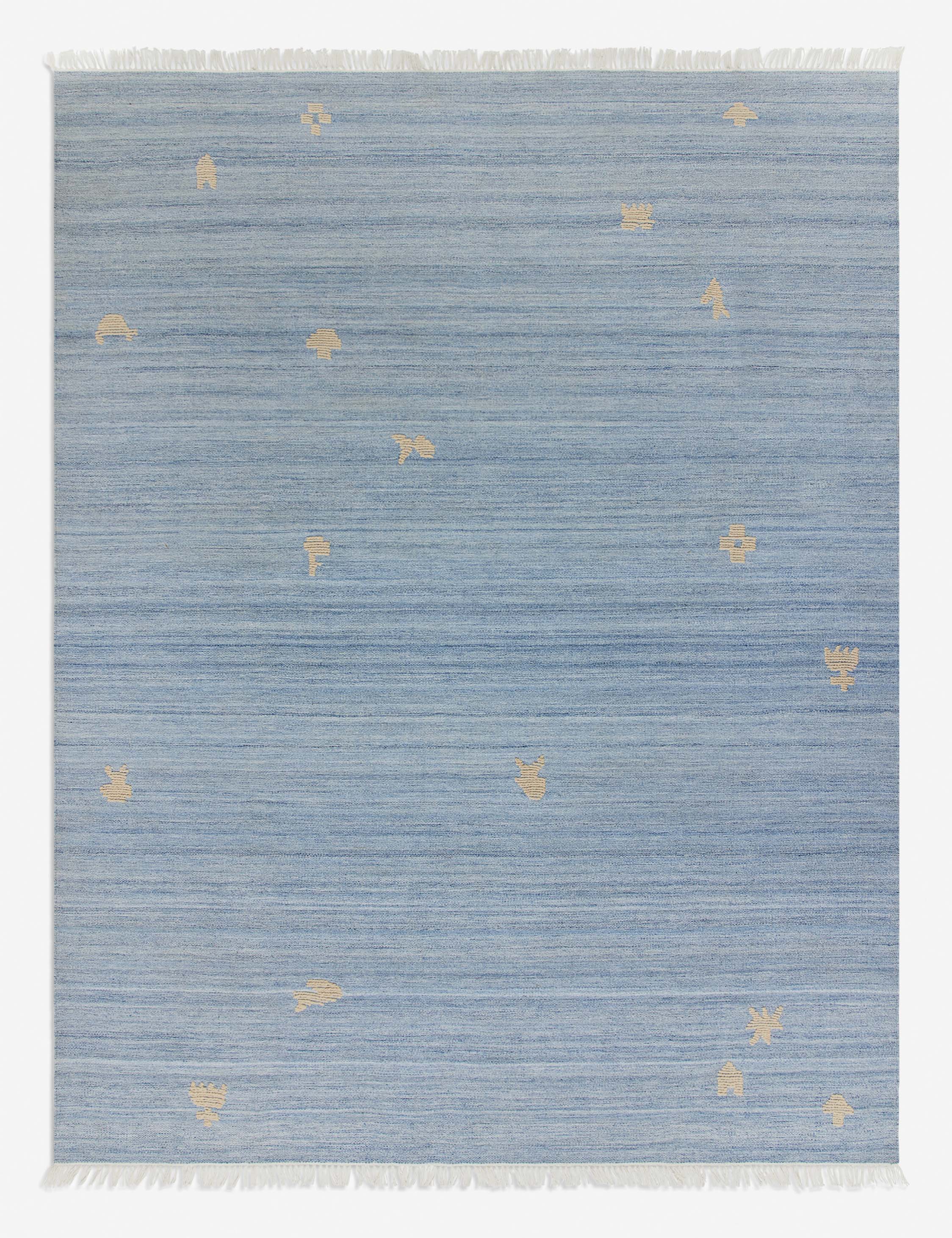 #color::blue #size::3--x-5- #size::4--x-6- #size::5--x-8- #size::6--x-9- #size::8--x-10- #size::9--x-12- #size::10--x-14- | Forest heathered fringe indoor / outdoor rug by Sarah Sherman Samuel