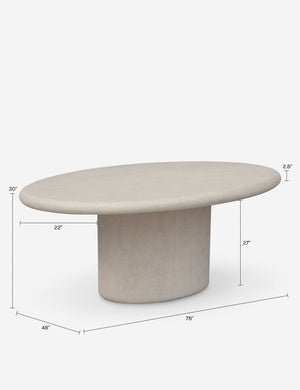 Charmaine Indoor / Outdoor Oval Dining Table : Cream