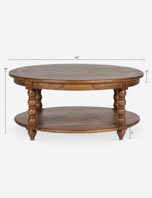 Foxton Round Coffee Table : Brown