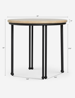 Lanata Outdoor Bistro Table : Travertine