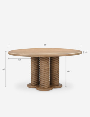Treccia Round Dining Table by Gillian Segal for Moe's : Natural Oak