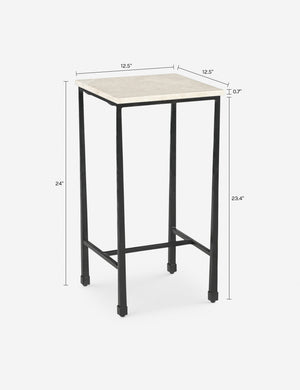 Tristan Side Table : Beige Marble