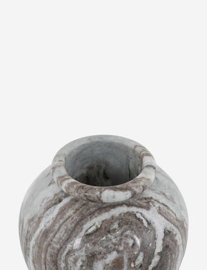 Close up of the Thana watertight marble vase