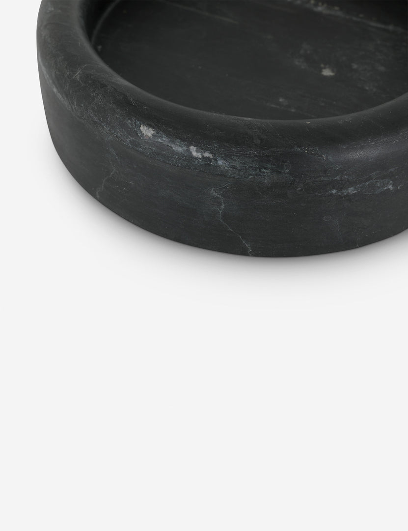 #color::black | Close up of the Balland round marble catchall