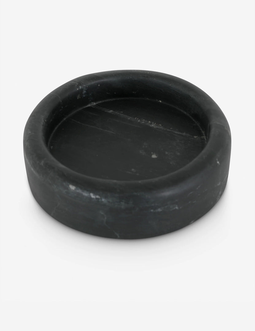 #color::black | Angled view of the Balland round marble catchall