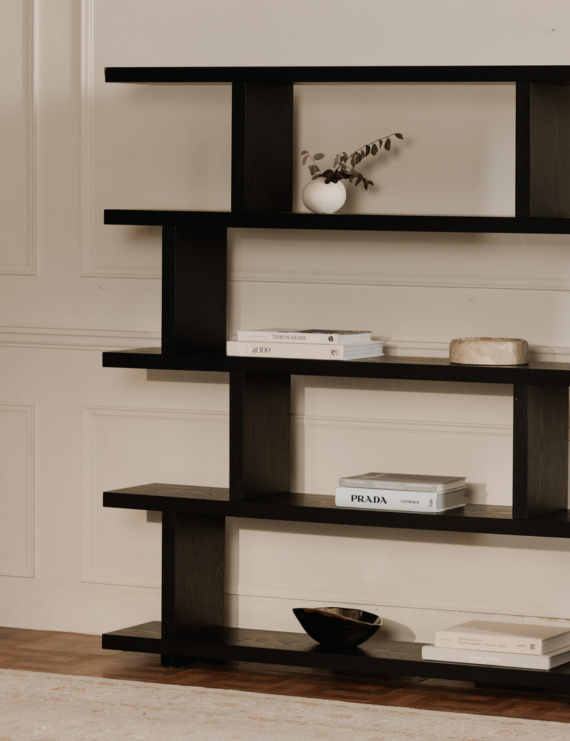 #color::natural | Balland round marble catchall styled on a bookshelf