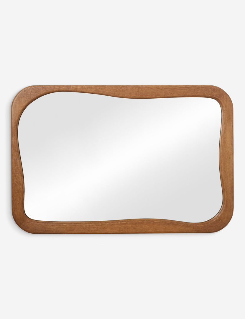 #color::natural  Galilea solid wavy wood frame mirror mirror by Aimee Song