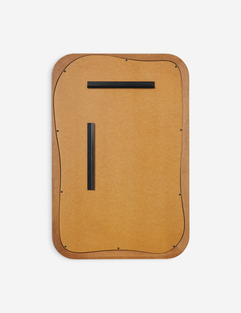 #color::natural | Back of the Galilea solid wavy wood frame mirror mirror by Aimee Song