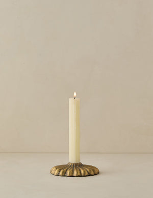 Giovanna brass taper candle holder