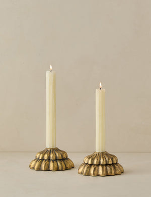 Giovanna brass taper candle holder