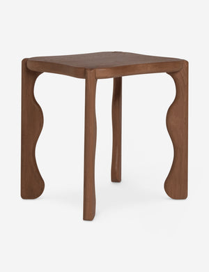 Grifo wavy sculptural oak side table by Aimee Song