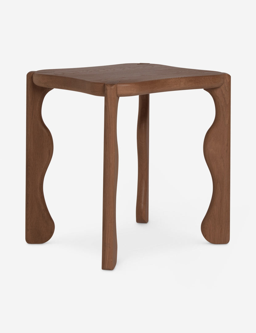 #color::dark-brown  | Grifo wavy sculptural oak side table by Aimee Song