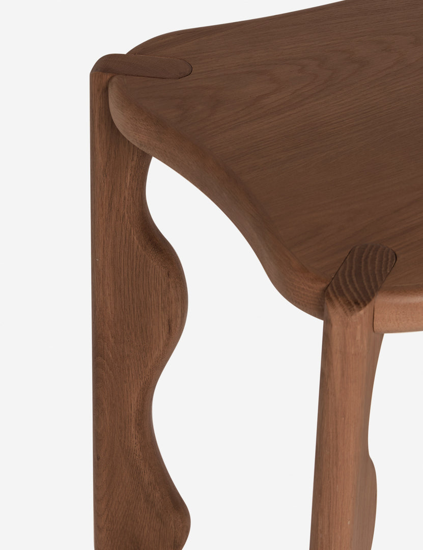 #color::dark-brown  | Grifo wavy sculptural oak side table by Aimee Song