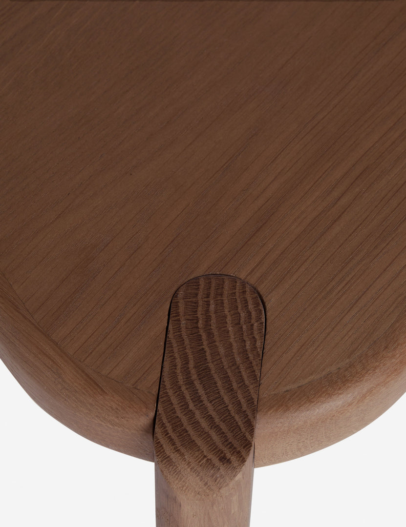 #color::dark-brown | Grifo wavy sculptural oak side table by Aimee Song