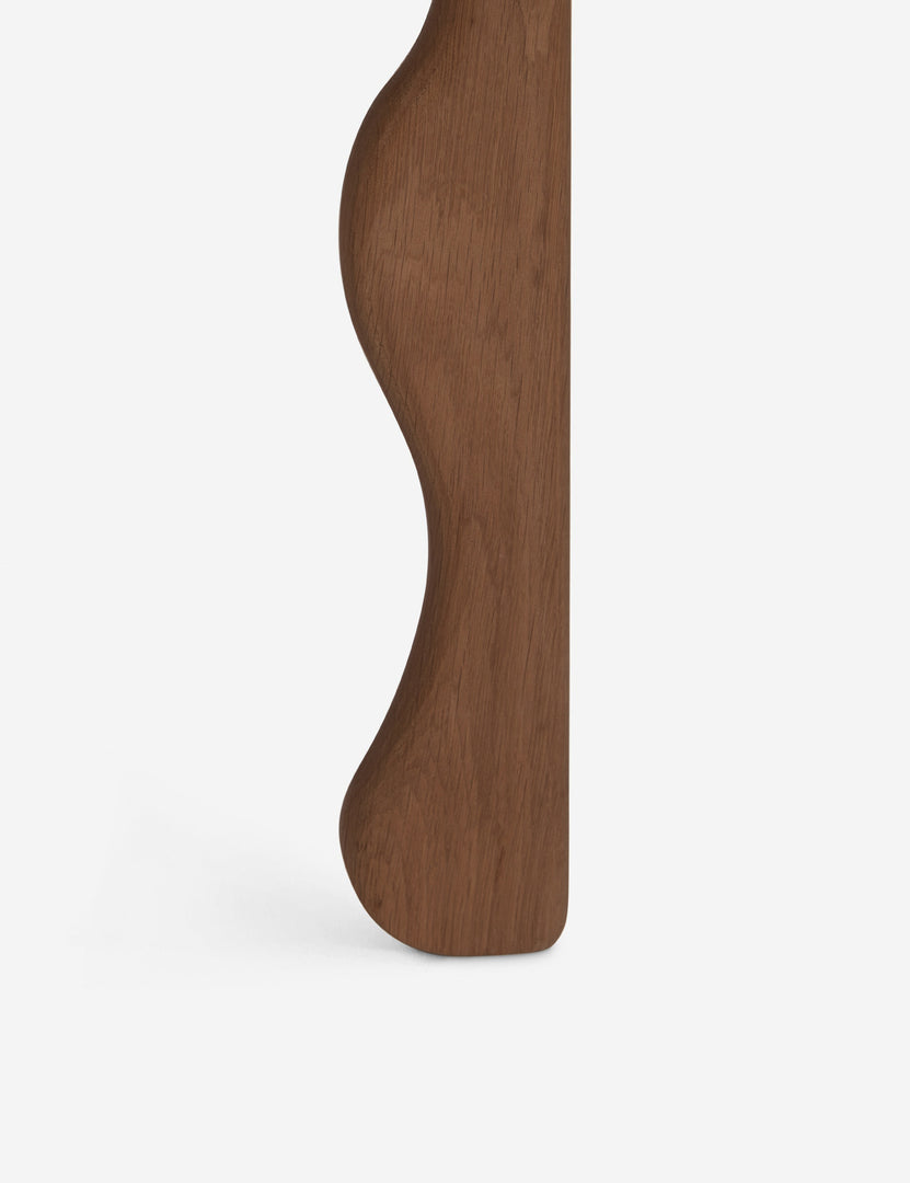#color::dark-brown | Grifo wavy sculptural oak side table by Aimee Song