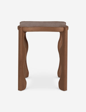 Grifo wavy sculptural oak side table by Aimee Song