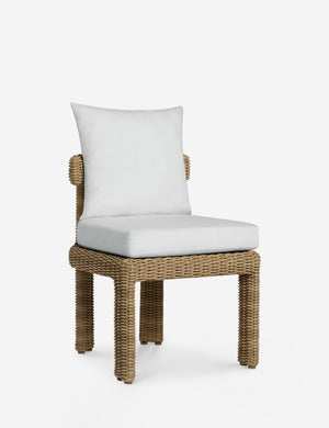 Hadler modern sculptural wicker outdoor dining chair