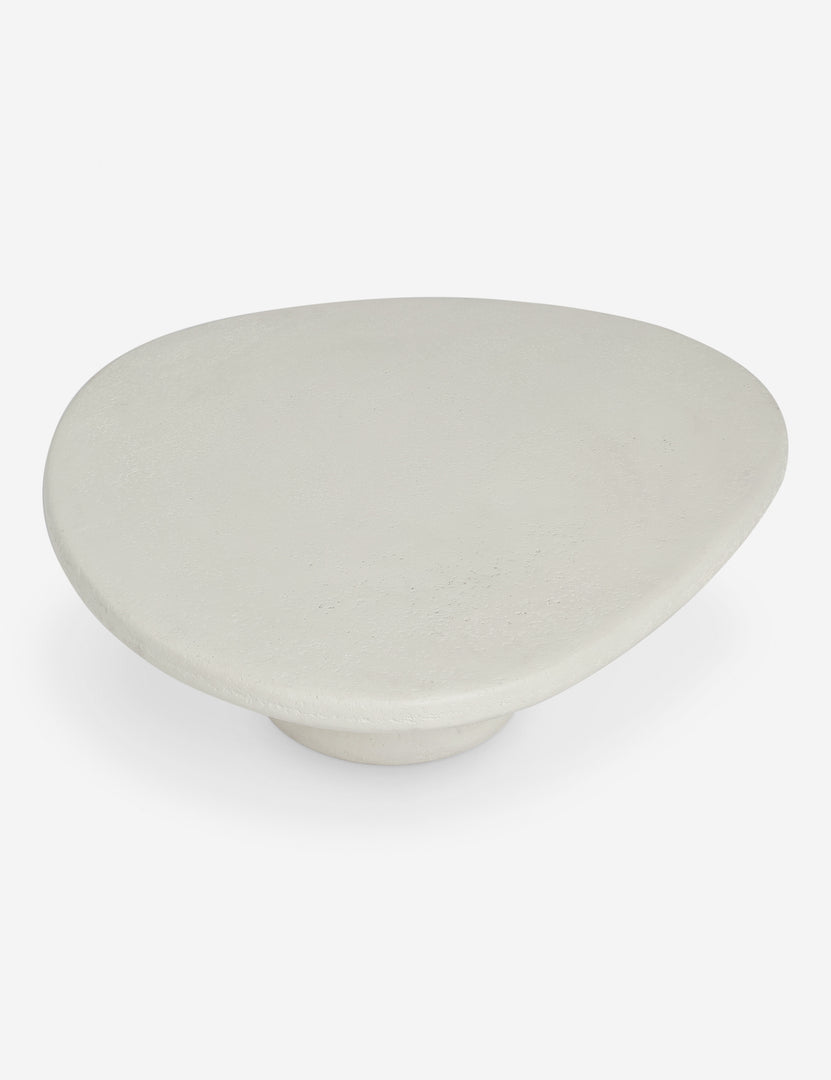 #color::ivory | Overhead view of the Hannu modern round fibercement coffee table by Aimee Song