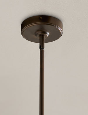Close up of the Houghton six arm iron chandelier by Heidi Caillier
