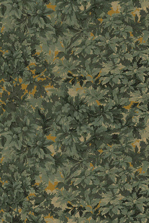 Antique Arras Peel + Stick Wallpaper by Jeremiah Brent, Green & Amber - Swatch
