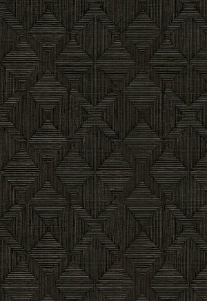 Hoffmann Faux Sisal Textured Peel and Stick Wallpaper by Jeremiah Brent, Black - Swatch
