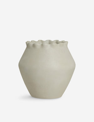 Jaziel scalloped fiber cement outdoor planter