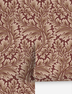Parkrose Wallpaper, Maroon - Swatch
